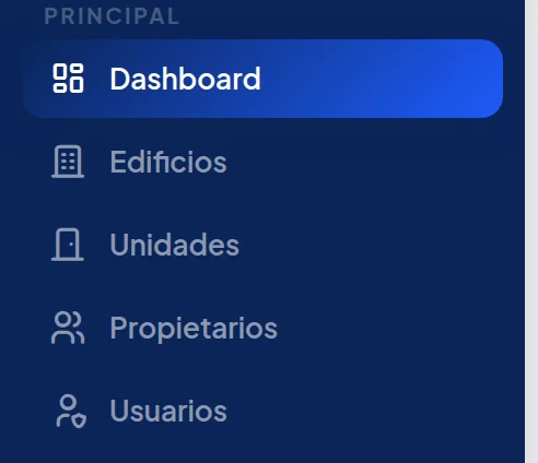 Menú de la izquierda, grupo Principal.