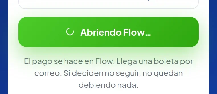 El botón verde dice Abriendo Flow…