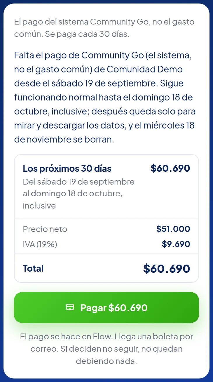 El mismo recuadro en el teléfono: Precio neto $51.000, IVA (19%) $9.690, Total $60.690 y el botón verde Pagar $60.690.