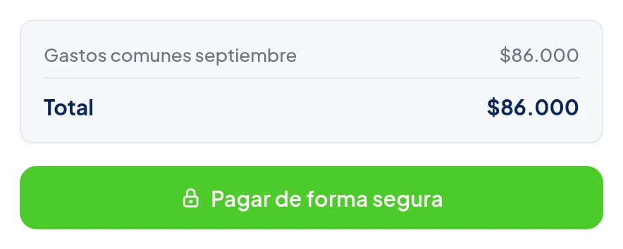 Resumen con Total $86.000 y el botón verde Pagar de forma segura.
