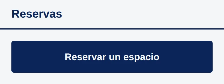 Pantalla Reservas con el botón azul Reservar un espacio.